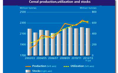 FAO report predicts growth for 2013 cereal production