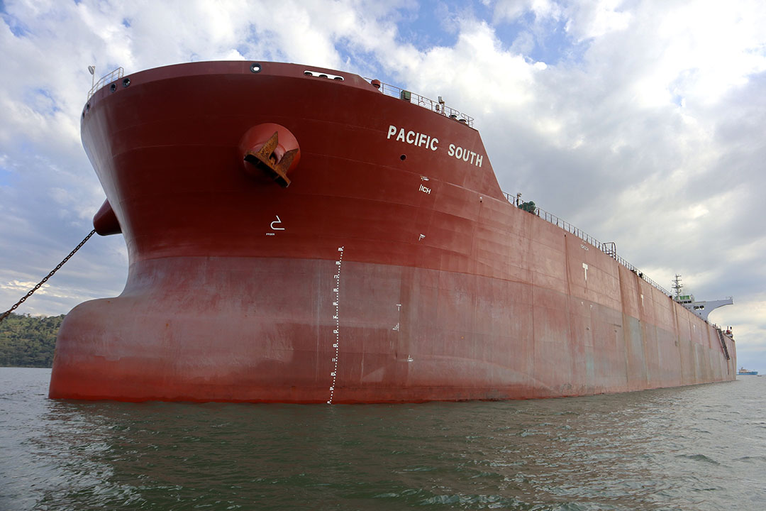 The super vessel came from the port of Shanghai, in China, and arrived in the Bay of Paranaguá last June 1st. Photo: claudio Neves