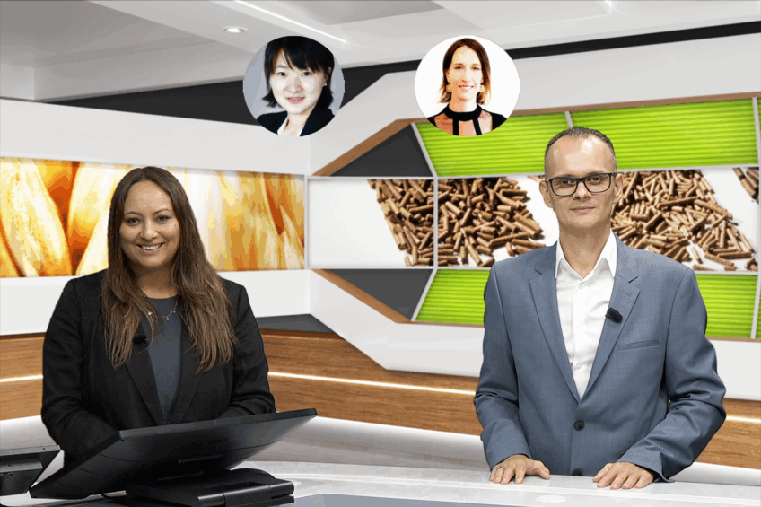 From left to right: Zana van Dijk, editor Dairy Global; Xiaonan Guan, Researcher Swine Nutrition at Schothorst Feed; Anne-Cécile Jutten, Product Manager at Olmix; Dr. Stevan Petrović, Product Manager Monogastric at Addcon Photo: Misset
